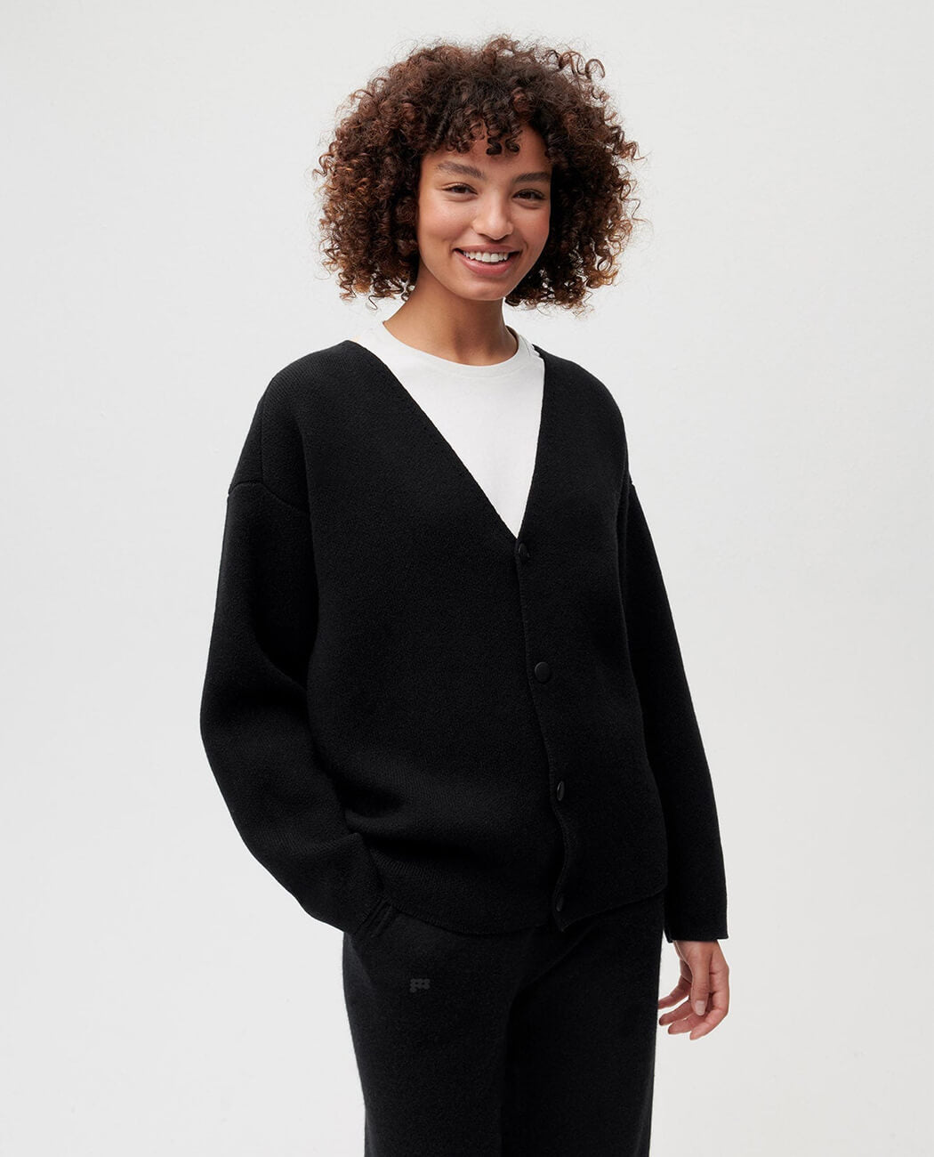 Cashmere cardigan with full sleeve